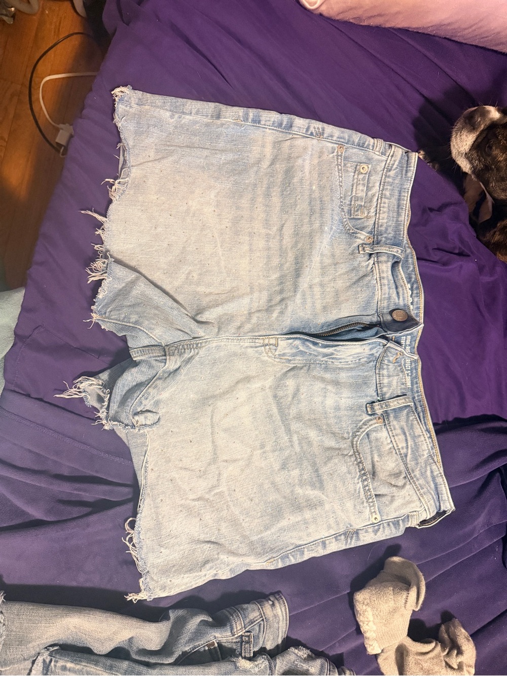 torrid rhinestone Distressed Denim Cutoff Shorts
